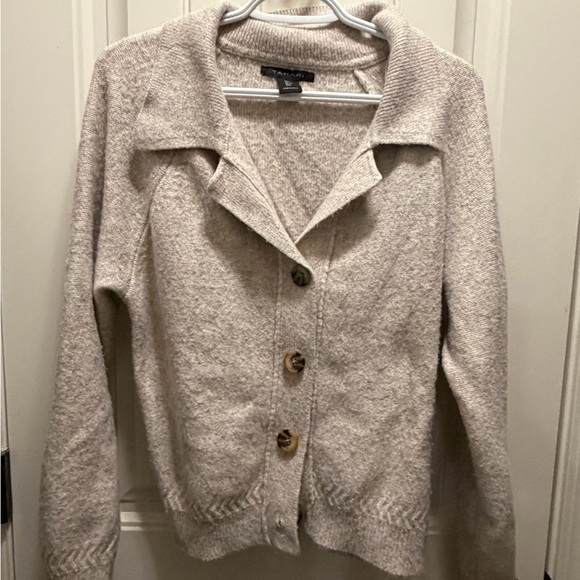 Tahari Sweaters - Tahari Beige Button-Up Cardigan